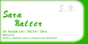 sara malter business card